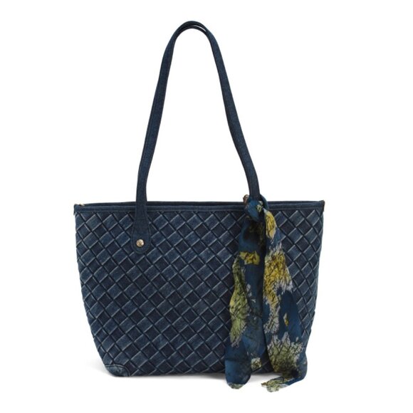 PATRICIA NASH Denim Viotti Woven Denim Tote With Suede Lining